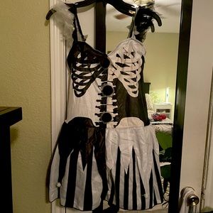 Black and White Skeleton Tutu Dress